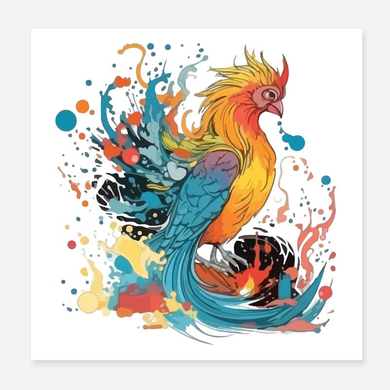 Zako der Phönix Poster 20x20 cm
