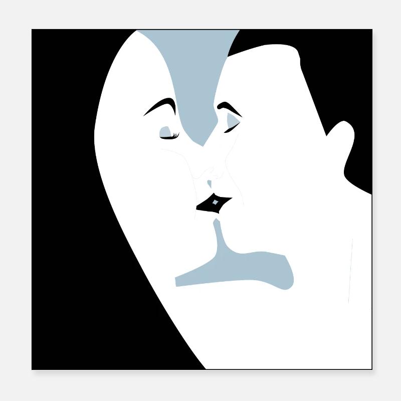 Kiss Poster 8" x 8" (20x20 cm)