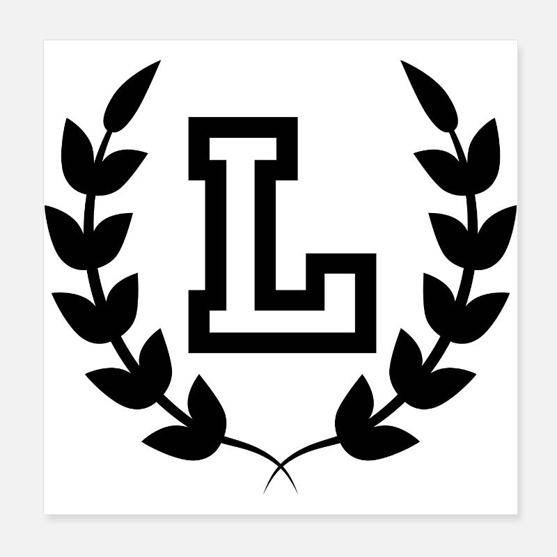 Buchstabe l sport Poster 20x20 cm