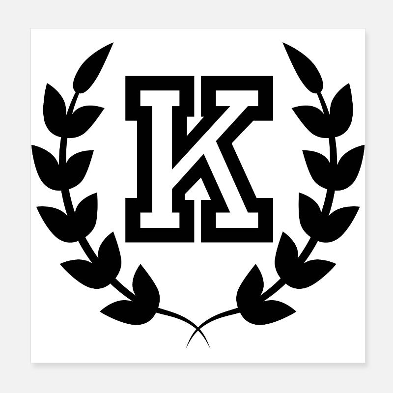 Buchstabe k sport Poster 20x20 cm