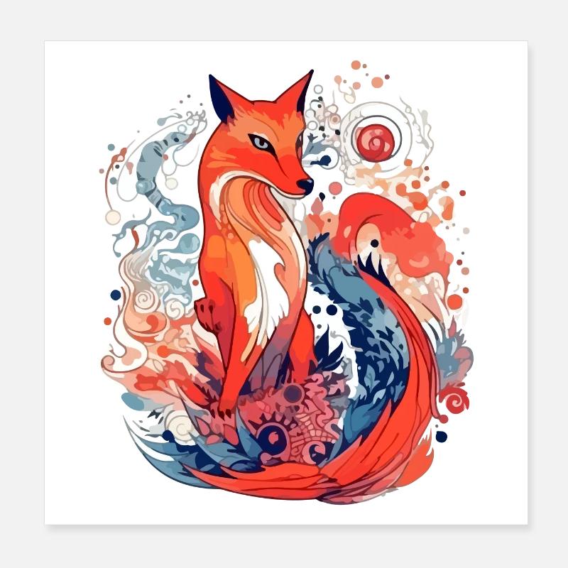 Mowglo der elegante Fuchs Poster 20x20 cm