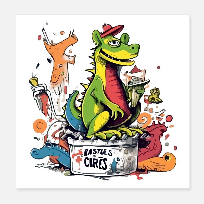 Zigotin the alligator Poster 8" x 8" (20x20 cm)