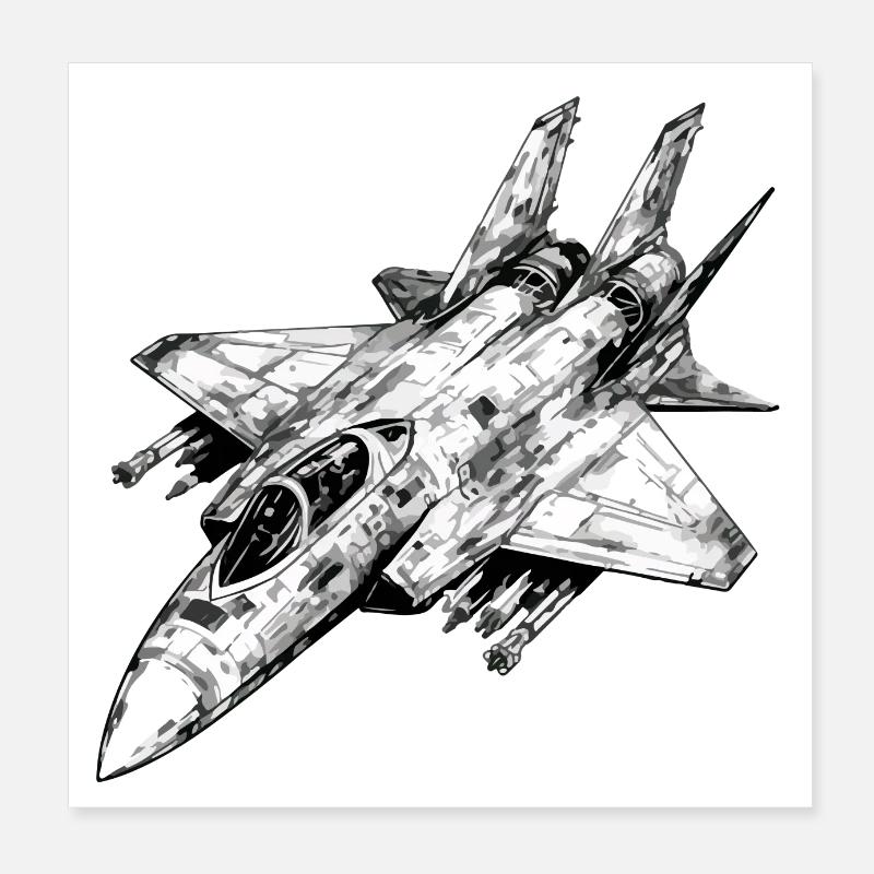 Avion ailes d'argent Poster 20 x 20 cm