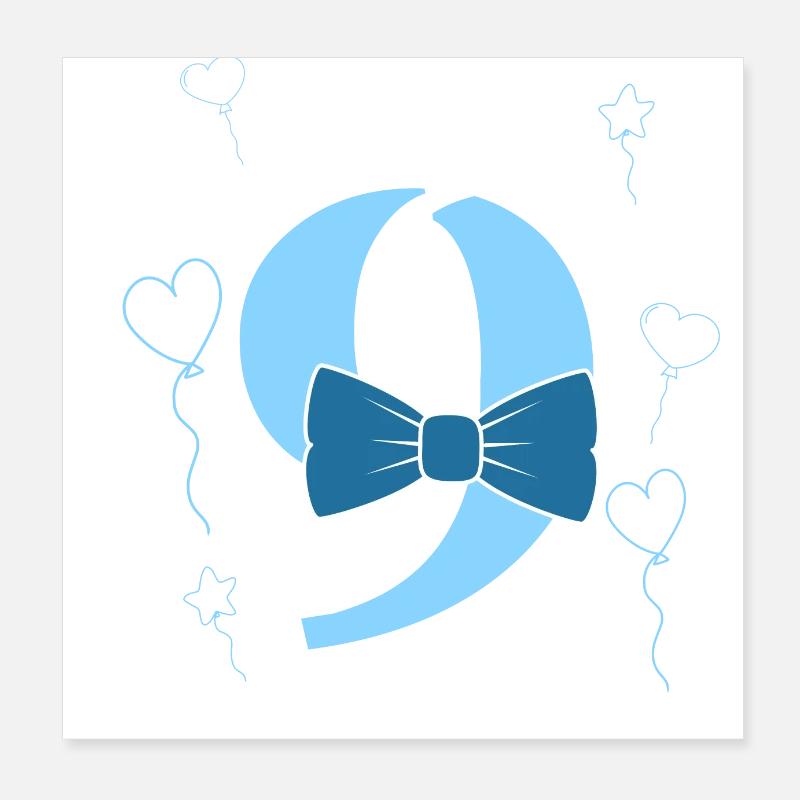 9e anniversaire garçon Poster 20 x 20 cm