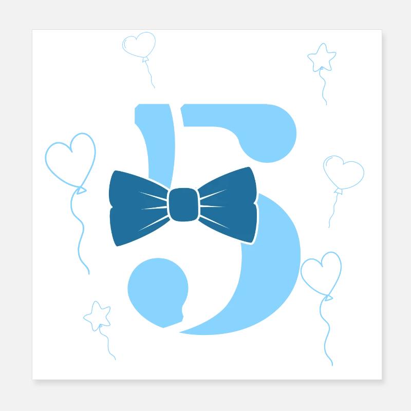 5th birthday boy Poster 8" x 8" (20x20 cm)