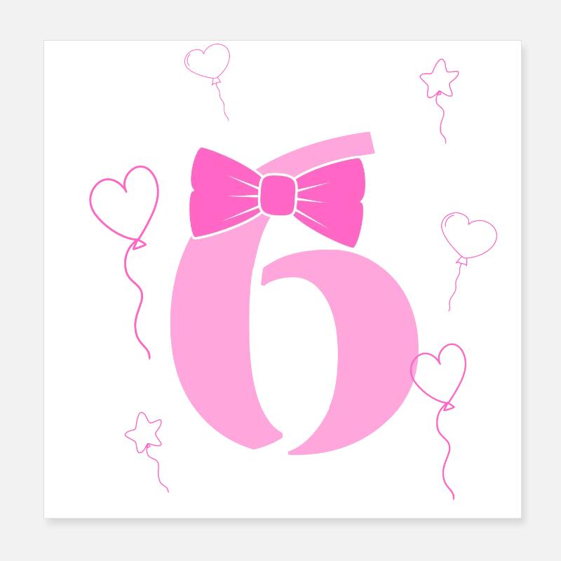 6. Geburtstag Kind Poster 20x20 cm