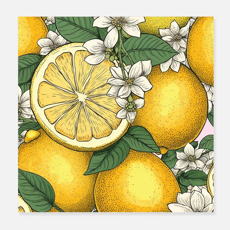 Citrons Poster 20 x 20 cm