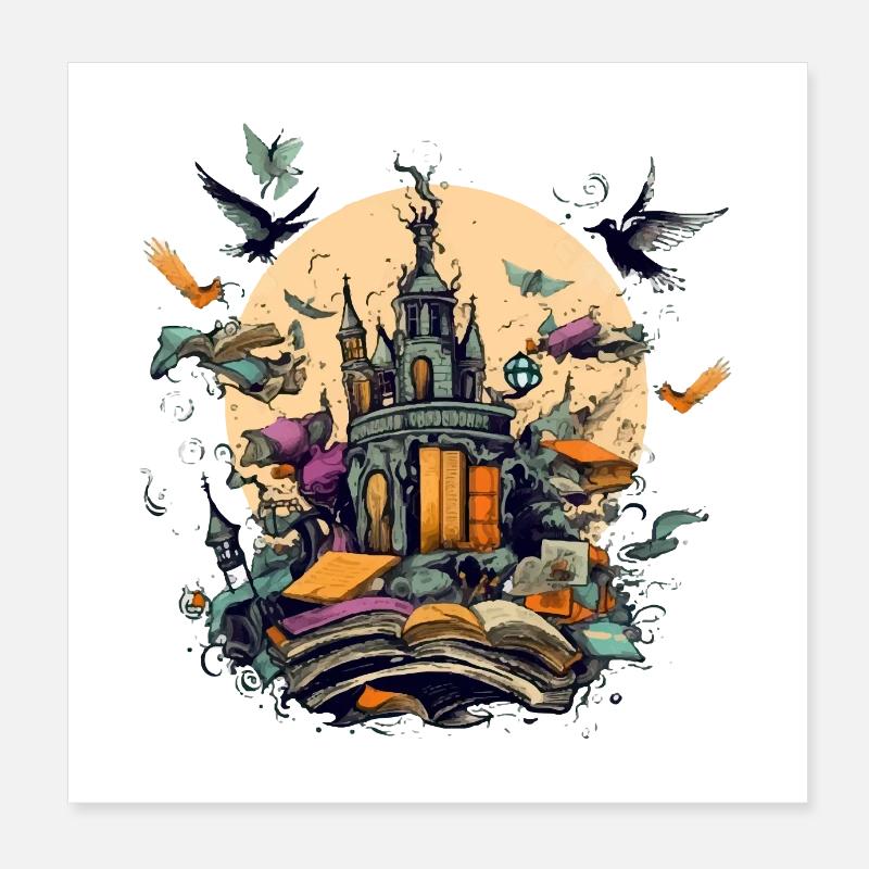 Haunted house Poster 8" x 8" (20x20 cm)