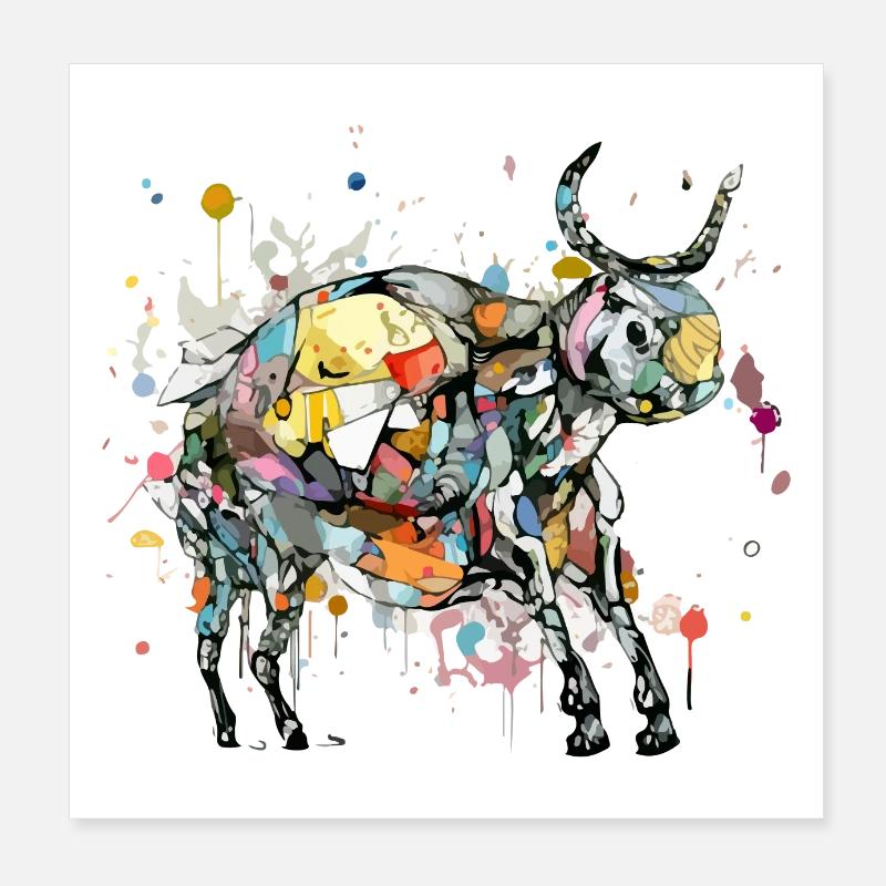 Moli le taureau Poster 20 x 20 cm