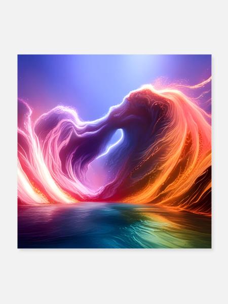 Love Wave - Poster 20x20 cm - Weiß