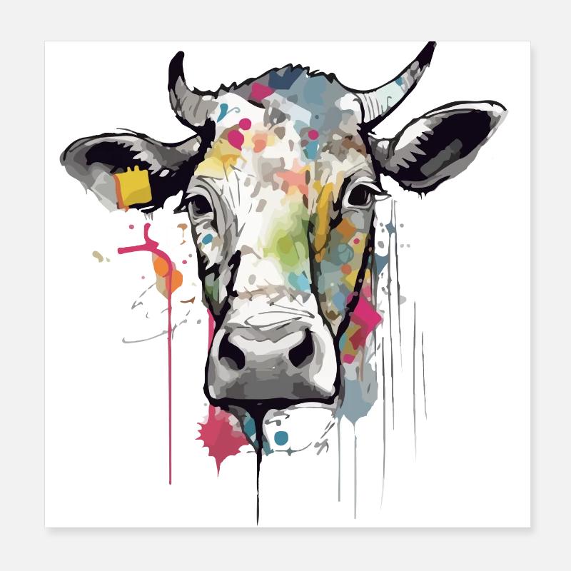 Milla la vache Poster 20x20 cm