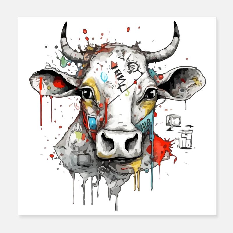 Kika the cow Poster 8" x 8" (20x20 cm)