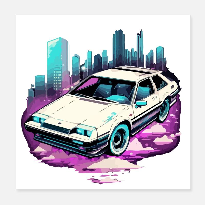 Silberpfeil-Auto Poster 20x20 cm