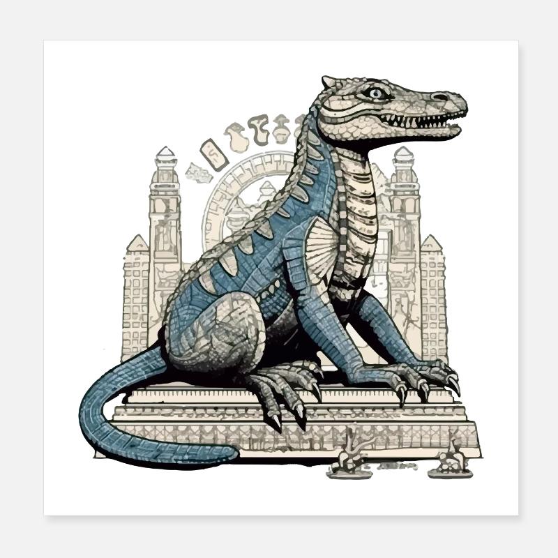Egyptian crocodile Poster 8" x 8" (20x20 cm)