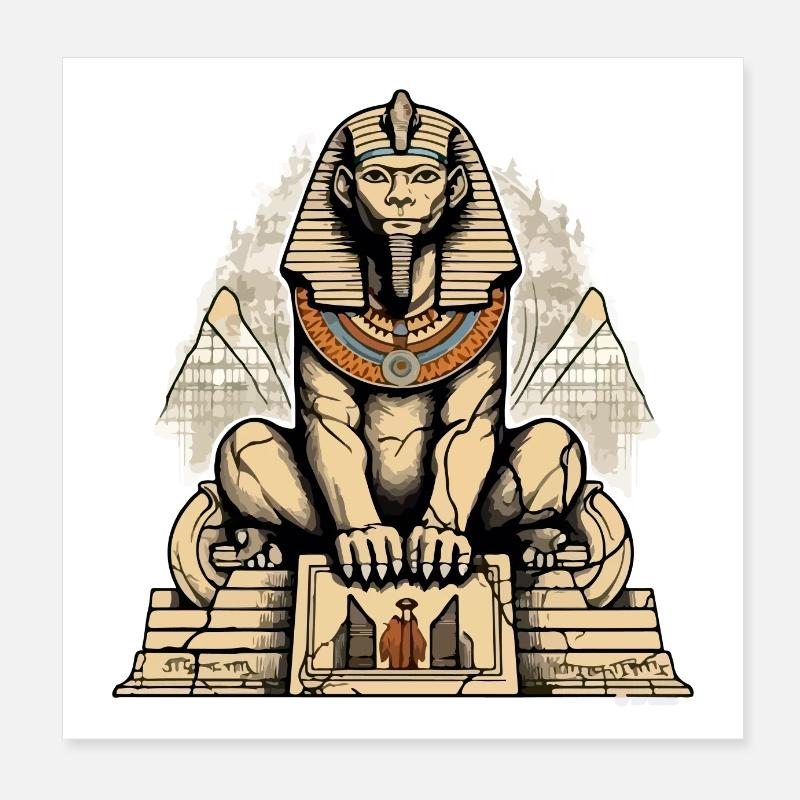 Der Löwe Sphinx Poster 20x20 cm