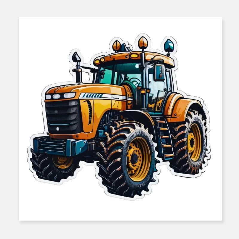 Traktor Poster 20x20 cm