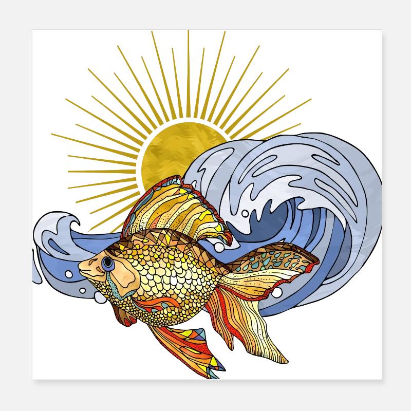 Fish Poster 8" x 8" (20x20 cm)