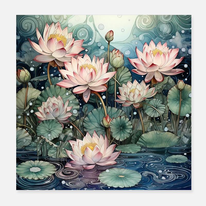 Nénuphars Poster 20 x 20 cm