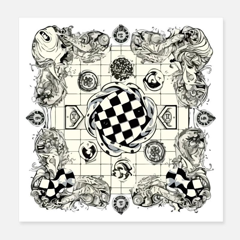 Echiquier Alien n°3 Poster 20 x 20 cm