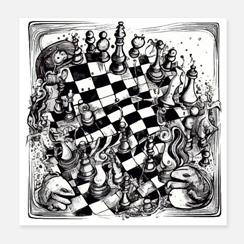 Schachabstraktion Nr. 2 Poster 20x20 cm