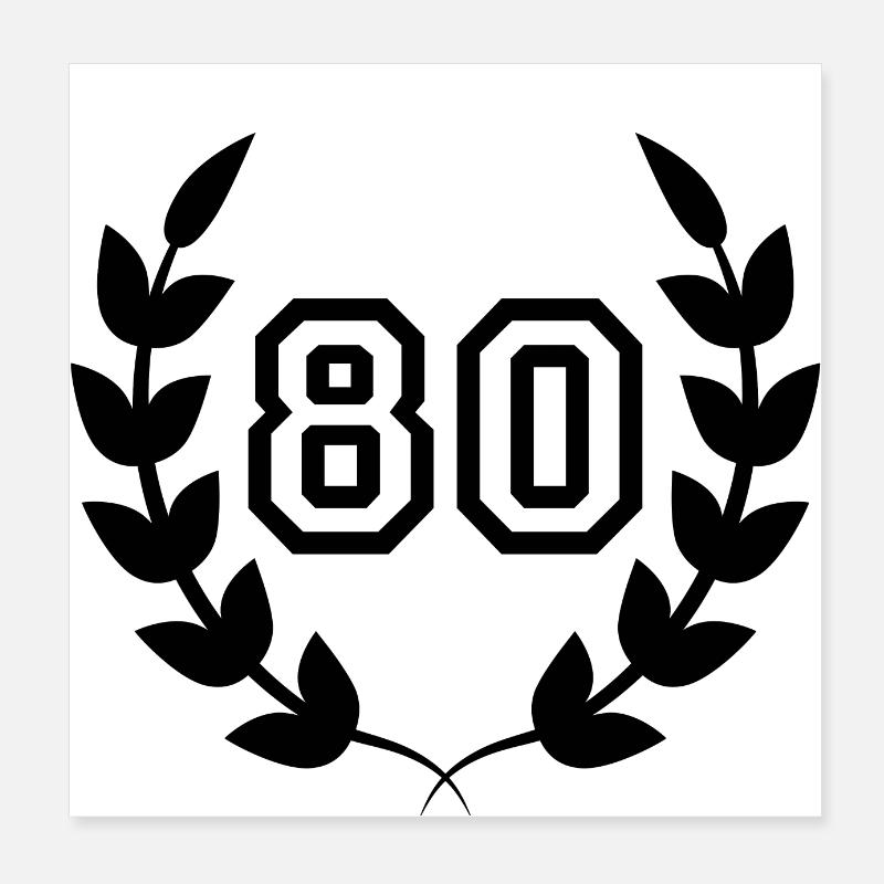 80e anniversaire-idée cadeau 80 ans Poster 20 x 20 cm