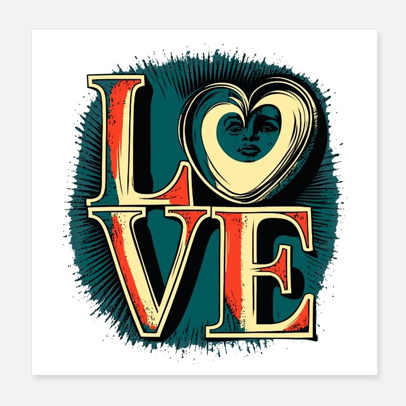 L-O-V-E vier Buchstaben die so wichtig sind Poster 20x20 cm