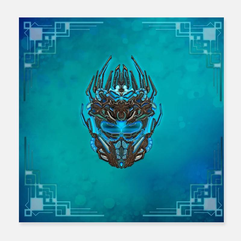 Awesome cyberpunk mask Poster 8" x 8" (20x20 cm)