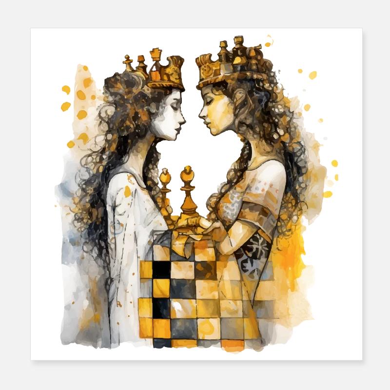 Les soeurs échiquéenne Poster 20 x 20 cm