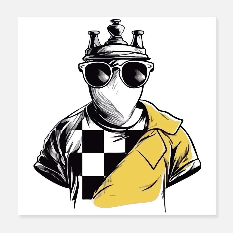 Le fou chess Poster 20 x 20 cm