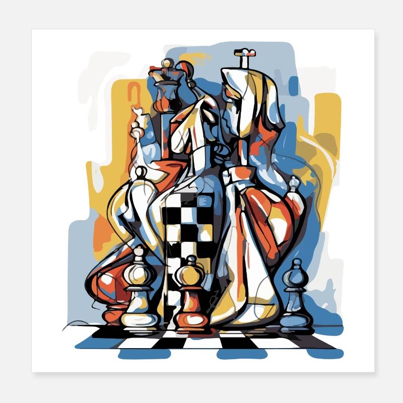Composition échiquéenne n°3 Poster 20 x 20 cm