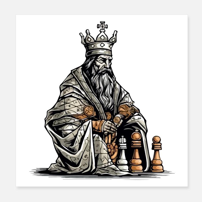 Le roi pensif Poster 20 x 20 cm