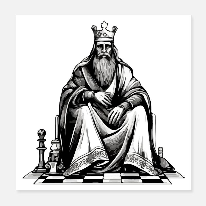 King Philip on his throne Poster 8" x 8" (20x20 cm)