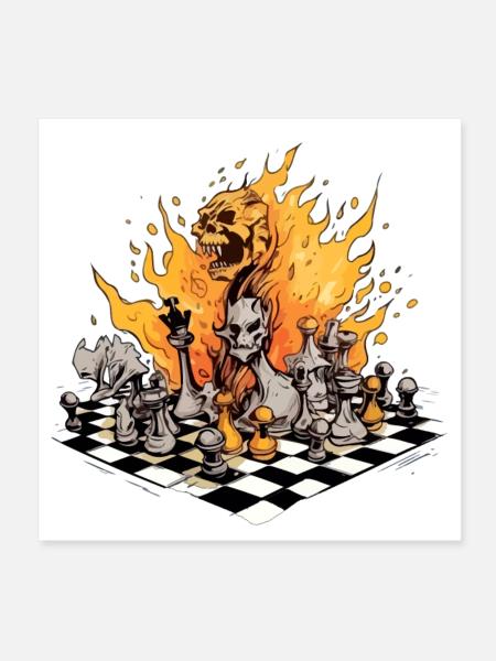 Schachmatt - Poster 20x20 cm - Weiß