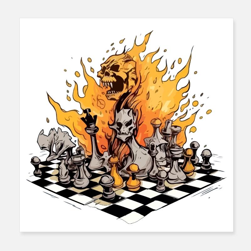 Echec et mat Poster 20 x 20 cm
