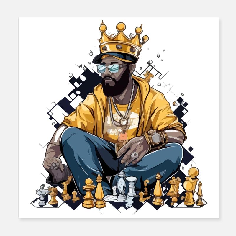 Jack the Chess Player Poster 8" x 8" (20x20 cm)