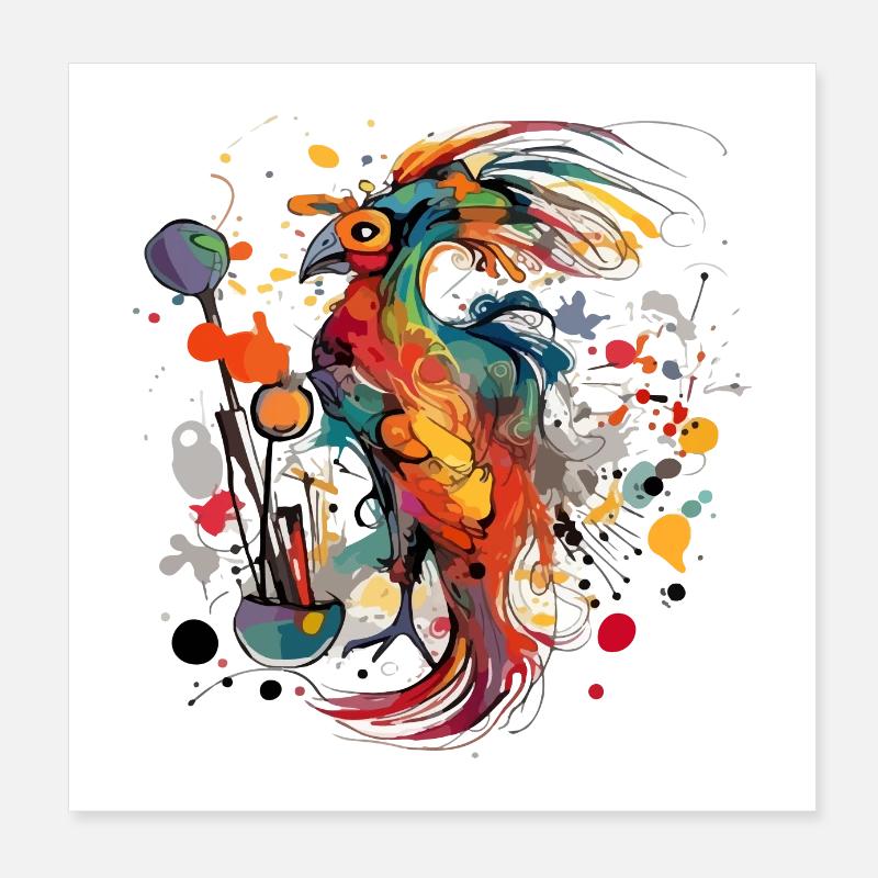 Mikjo the phoenix Poster 8" x 8" (20x20 cm)