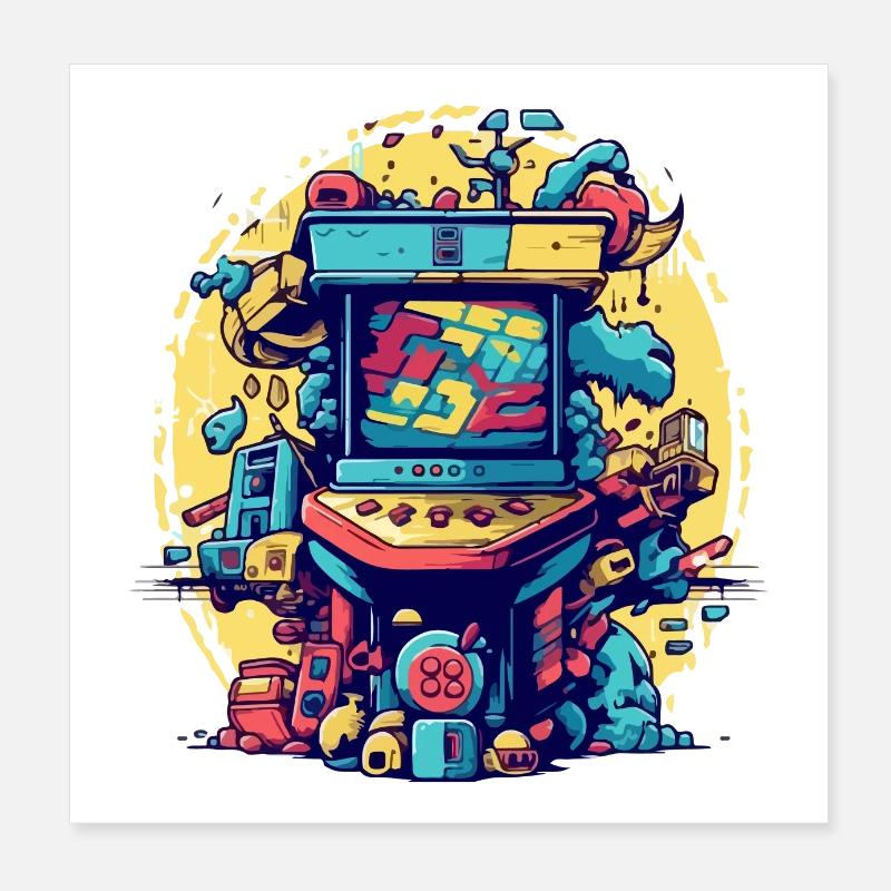 Arcade retro gaming Poster 20 x 20 cm