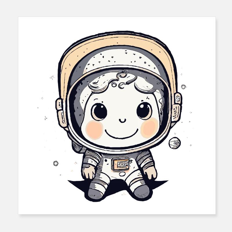 Astronaute mignon #4 Poster 20 x 20 cm