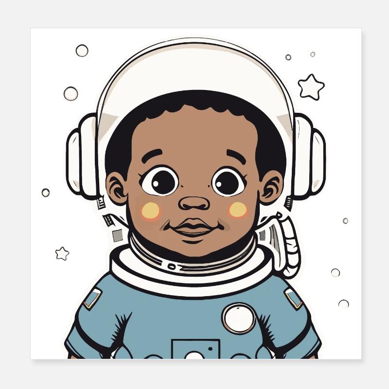 Astronaute mignon #6 Poster 20 x 20 cm