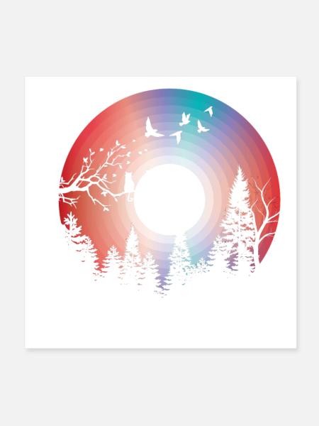 Nature Disque Vinyle - Poster 20 x 20 cm - blanc - Devant