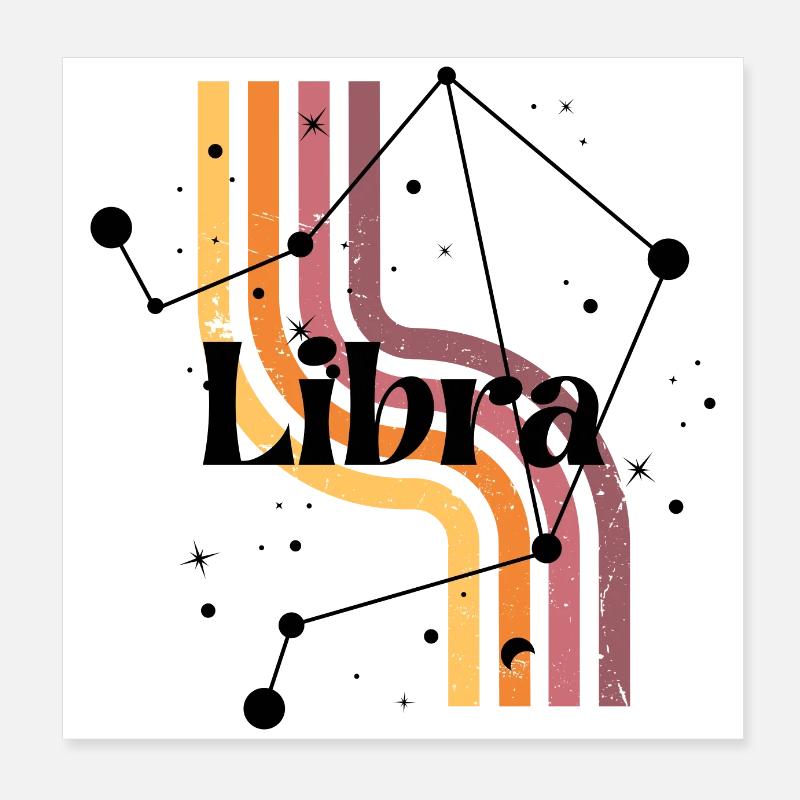 Libra retro horoscope Poster 8" x 8" (20x20 cm)