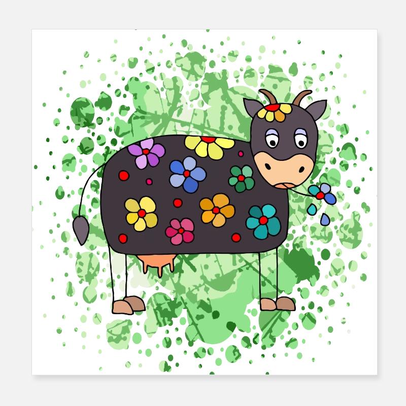 Vache Poster 20 x 20 cm