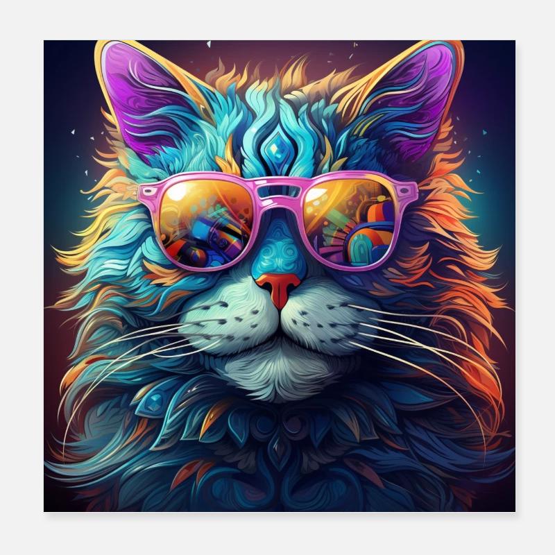 Cat Poster Poster 8" x 8" (20x20 cm)