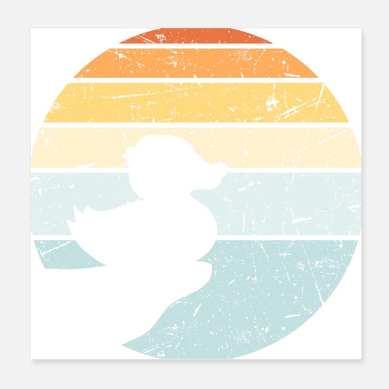 Rubber Rubber Rubber Bath Duck Cliff Sun Moon Poster 8" x 8" (20x20 cm)