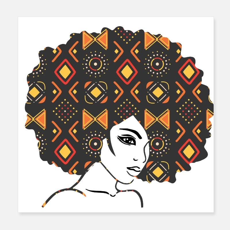 Afro-Frau Poster 20x20 cm