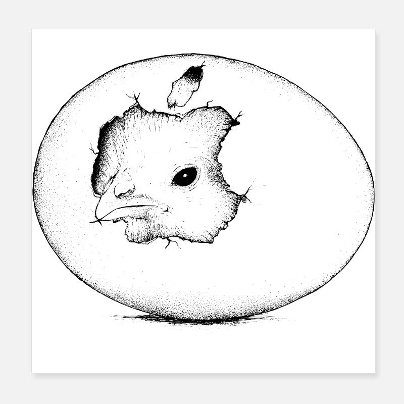 Hatchling Poster 8" x 8" (20x20 cm)