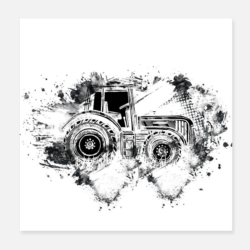 tractor farmer humor Poster 8" x 8" (20x20 cm)