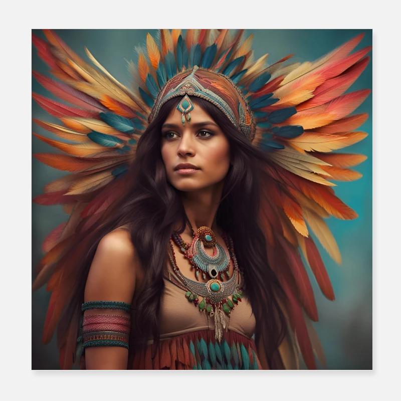 Plume de couleurs 1 Poster 20 x 20 cm