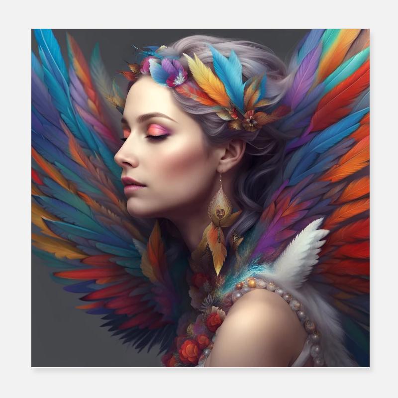 Elfe arc-en-ciel6 Poster 20 x 20 cm