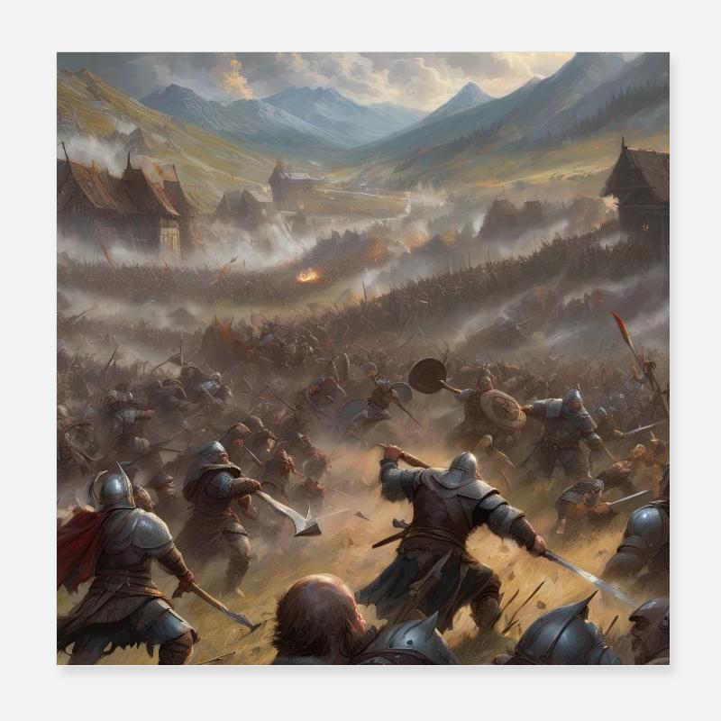 Bataille dans la vallée Poster 20 x 20 cm